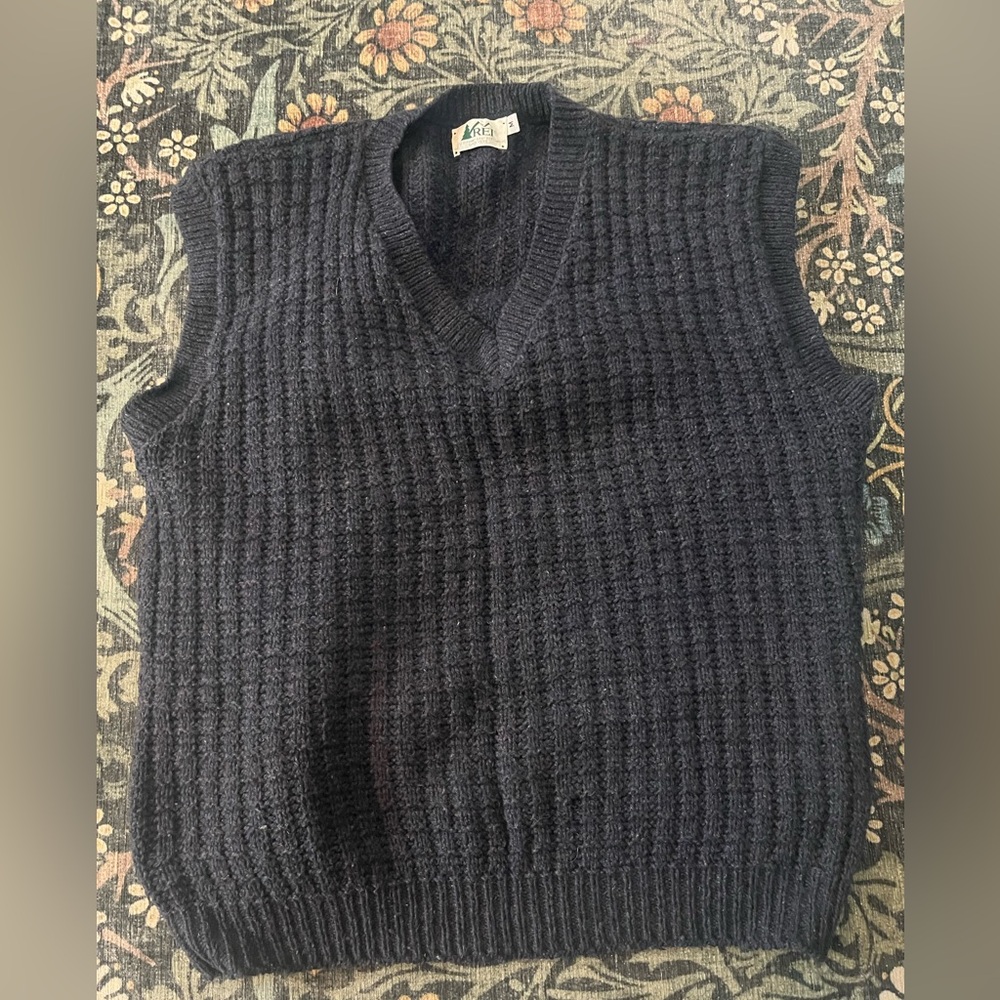 REI Men's Charcoal V-Neck Sweater Vest
